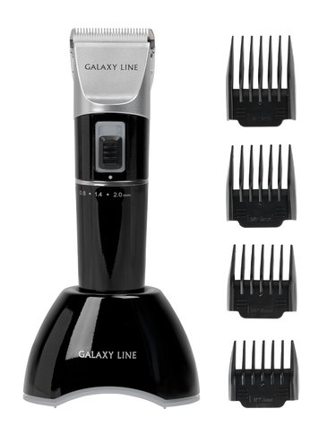 Машинка для стрижки Galaxy LINE GL4159 черный 12Вт (насадок в компл:4шт) аккумуляторная