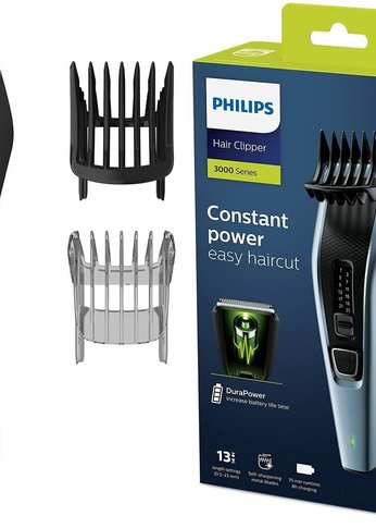 Машинка для стрижки Philips HC3530/15 синий/черный (насадок в компл:2шт)