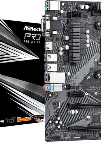 Материнская плата Asrock B450M PRO4 R2.0 Soc-AM4 AMD B450 4xDDR4 mATX AC`97 8ch(7.1) GbLAN RAID+VGA+DVI+HDMI