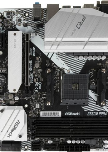 Материнская плата Asrock B550M PRO4 Soc-AM4 AMD B550 4xDDR4 mATX AC`97 8ch(7.1) GbLAN RAID+VGA+HDMI+DP