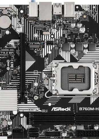 Материнская плата Asrock B760M-H/M.2 Soc-1700 Intel B760 2xDDR5 mATX AC`97 8ch(7.1) GbLAN RAID+HDMI+DP