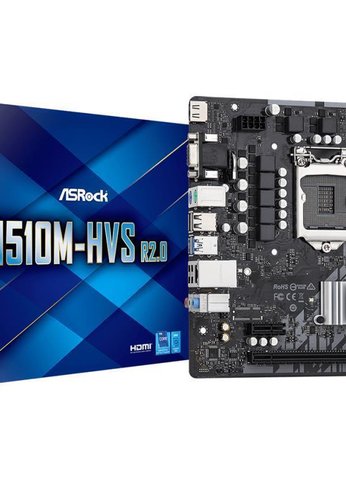 Материнская плата Asrock H510M-HVS R2.0 Soc-1200 Intel H510 2xDDR4 mATX AC`97 8ch(7.1) GbLAN+VGA+HDMI