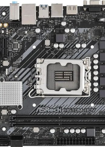 Материнская плата Asrock H610M-HDV Soc-1700 Intel H610 2xDDR4 mATX AC`97 8ch(7.1) GbLAN+VGA+HDMI+DP