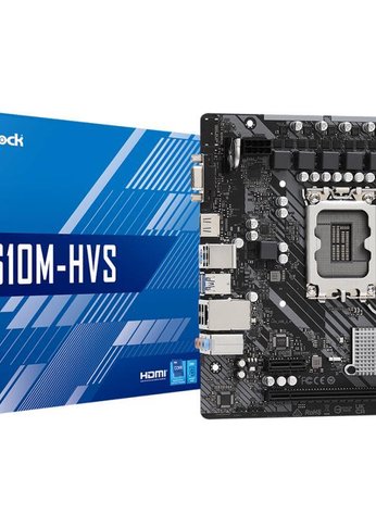 Материнская плата Asrock H610M-HVS Soc-1700 Intel H610 2xDDR4 mATX AC`97 8ch(7.1) GbLAN+VGA+HDMI