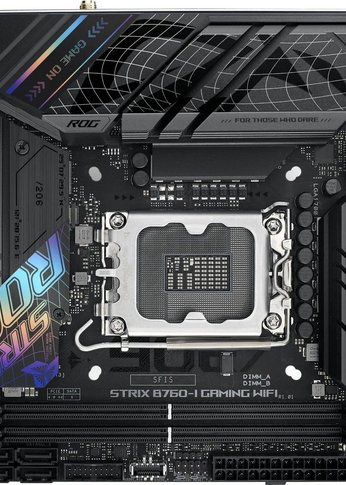 Материнская плата Asus ROG STRIX B760-I GAMING WIFI Soc-1700 Intel B760 2xDDR5 mini-ITX AC`97 8ch(7.1) 2.5Gg RAID+HDMI+DP