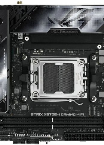 Материнская плата Asus ROG STRIX X670E-I GAMING WIFI SocketAM5 AMD X670 2xDDR5 mini-ITX AC`97 8ch(7.1) 2.5Gg RAID+HDMI