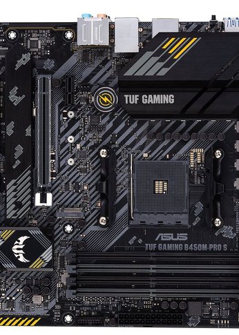 Материнская плата Asus TUF GAMING B450M-PRO S Soc-AM4 AMD B450 4xDDR4 mATX AC`97 8ch(7.1) 2.5Gg RAID+HDMI+DP