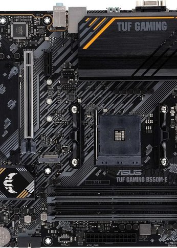 Материнская плата Asus TUF GAMING B550M-E Soc-AM4 AMD B550 4xDDR4 mATX AC`97 8ch(7.1) GbLAN RAID+VGA+HDMI+DP