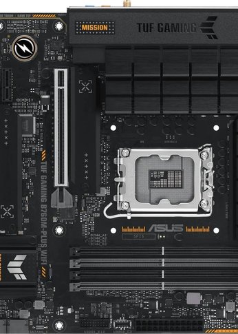 Материнская плата Asus TUF GAMING B760M-PLUS WIFI Soc-1700 Intel B760 4xDDR5 mATX AC`97 8ch(7.1) 2.5Gg RAID+HDMI+DP