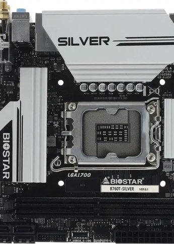Материнская плата Biostar B760T-Silver Soc-1700 Intel B760 2xDDR5 mini-ITX AC`97 8ch(7.1) 2.5Gg RAID+HDMI+DP