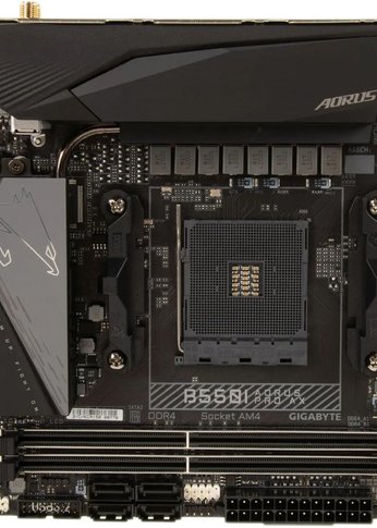 Материнская плата Gigabyte B550I AORUS PRO AX Soc-AM4 AMD B550 2xDDR4 mini-ITX AC`97 8ch(7.1) 2.5Gg RAID+HDMI+DP