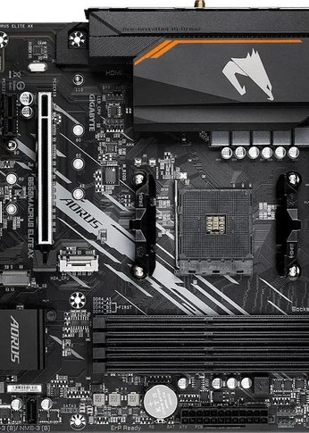 Материнская плата Gigabyte B550M AORUS ELITE AX Soc-AM4 AMD B550 4xDDR4 mATX AC`97 8ch(7.1) GbLAN RAID+DVI+HDMI