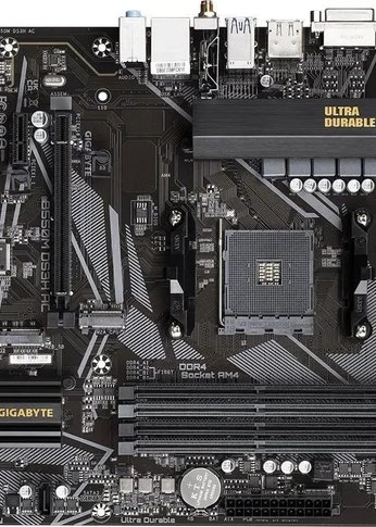 Материнская плата Gigabyte B550M DS3H AC Soc-AM4 AMD B550 4xDDR4 mATX AC`97 8ch(7.1) GbLAN RAID+DVI+HDMI