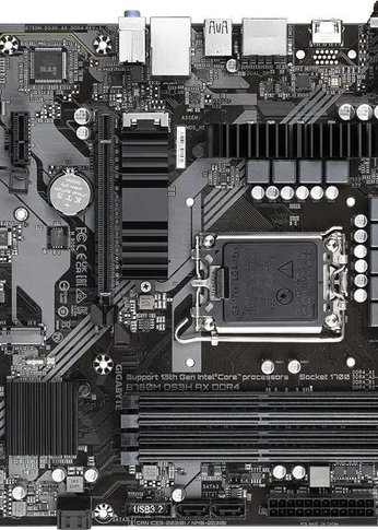 Материнская плата Gigabyte B760M DS3H AX DDR4 Soc-1700 Intel B760 4xDDR4 mATX AC`97 8ch(7.1) 2.5Gg RAID+HDMI+DP