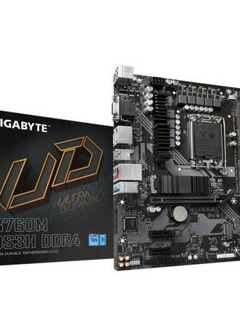 Материнская плата Gigabyte B760M DS3H DDR4 Soc-1700 Intel B760 4xDDR4 mATX AC`97 8ch(7.1) 2.5Gg RAID