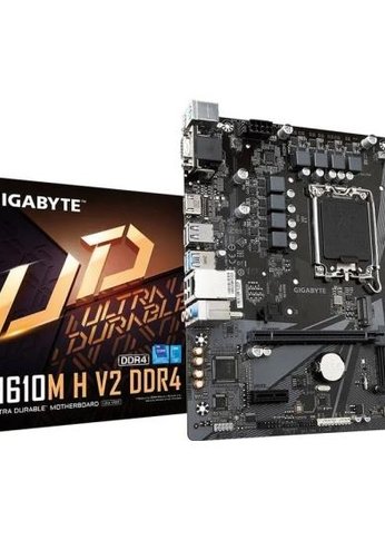 Материнская плата Gigabyte H610M H V2 DDR4 Soc-1700 Intel H610 2xDDR4 mATX AC`97 8ch(7.1) GbLAN+VGA+HDMI