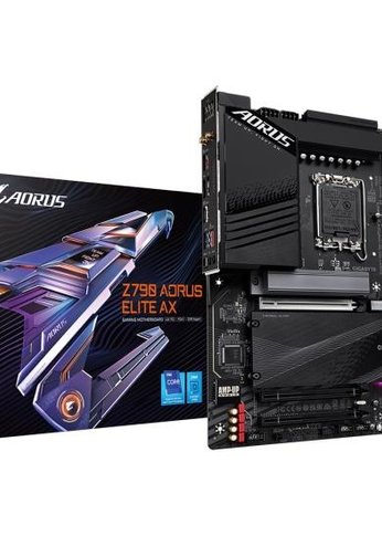 Материнская плата Gigabyte  Z790 AORUS ELITE AX Soc-1700, 4xDDR5, 3xPCI-Ex16, 4xM.2, ATX