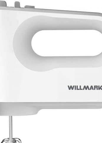 Миксер Willmark WHM-6311 (400Вт, 6 скоростей, турбрежим, насадки для взбивания/для теста, белый)