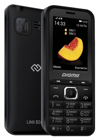 Мобильный телефон Digma B241 LINX 32Mb черный