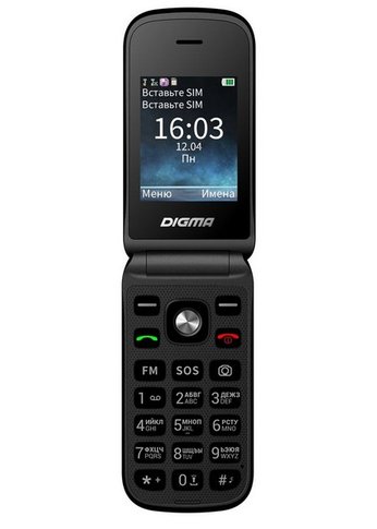 Мобильный телефон Digma VOX FS240 32Mb черный