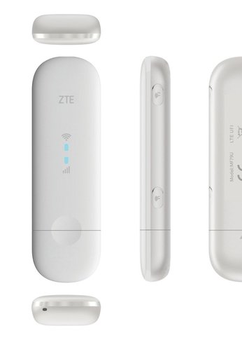 Модем 2G/3G/4G ZTE MF79RU USB Wi-Fi Firewall внешний белый