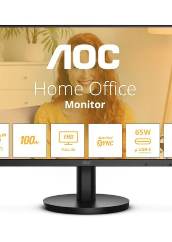 Монитор 23.8" AOC 24B3CA2 черный IPS LED 1ms 16:9 HDMI M/M матовая 250cd 178гр/178гр 1920x1080 100Hz DP FHD USB 3.4кг