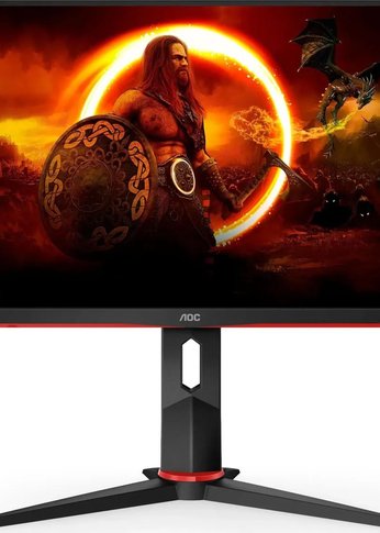 Монитор 23.8" AOC Value Line Q24G2A черный/красный IPS LED 1ms 16:9 HDMI M/M матовая HAS Piv 350cd 178гр/178гр 2560x1440 165Hz FreeSync Premium DP QH