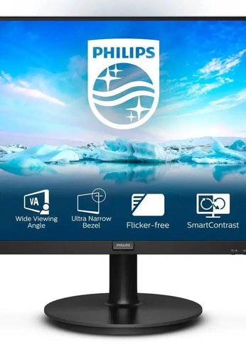 Монитор 23.8" Philips 241V8L(00/01) черный VA LED 16:9 HDMI матовая 250cd 178гр/178гр 1920x1080 75Hz VGA FHD 3.03кг