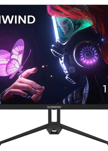 Монитор 23.8" SunWind SUN-M24BA107 черный IPS LED 16:9 HDMI матовая 300cd 178гр/178гр 1920x1080 165Hz G-Sync DP FHD 2.9кг