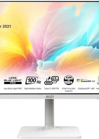 Монитор 27" MSI Modern MD272QXPW белый IPS LED 1ms 16:9 HDMI M/M матовая HAS Piv 400cd 178гр/178гр 2560x1440 100Hz DP Quad 2K (1440p) USB 5.85кг