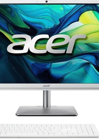 Моноблок 23.8" Acer Aspire C24-195ES Full HD Core Ultra 5 125U (1.3) 16Gb SSD512Gb Graphics CR Eshell GbitEth WiFi BT 65W клавиатура мышь Cam серебрис