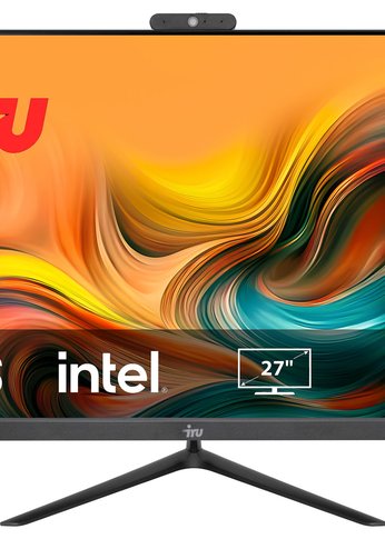 Моноблок 27" IRU Office 27IH5P2K QHD/i5/11400/(2.6)/8Gb/SSD256Gb/UHDG 730/Free DOS/GbitEth/120W/Cam/черный 1865016