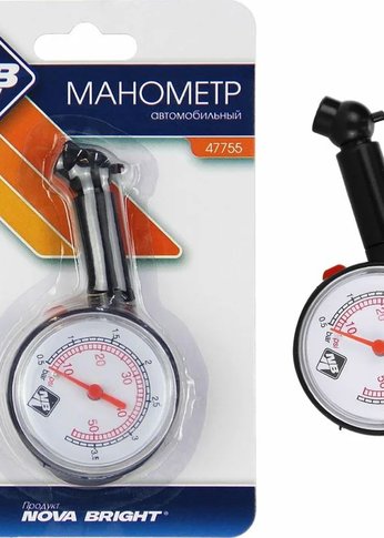 Монометр Nova Bright шинный в блистере (до 3.5 атм) 47755