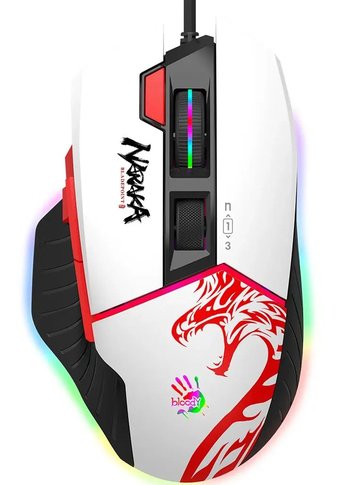 Мышь A4Tech Bloody W95 Max Naraka белый/рисунок оптическая 12000dpi USB 6but
