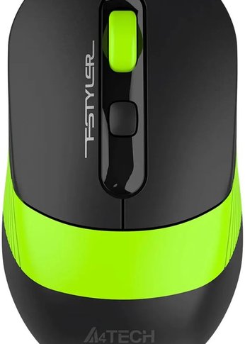 Мышь A4Tech Fstyler FG10CS Air черный/зеленый оптическая (2000dpi) silent беспроводная USB для ноутбука (4but)