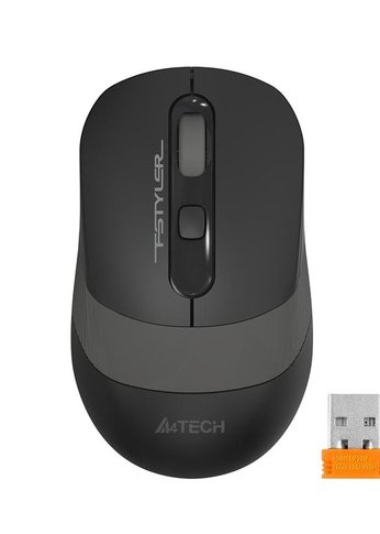 Мышь A4Tech Fstyler FG10S черный/серый оптическая (2000dpi) silent беспроводная USB для ноутбука (4but)