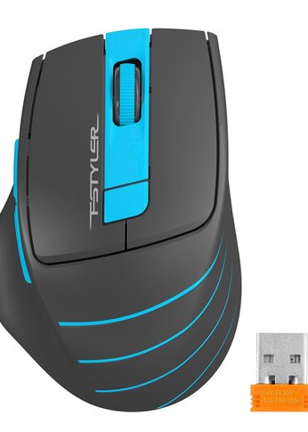 Мышь A4Tech Fstyler FG30 серый/синий оптическая (2000dpi) беспроводная USB (6but)