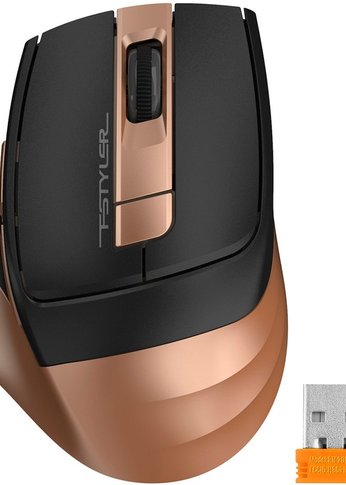 Мышь A4Tech Fstyler FG35 золотой/черный оптическая (2000dpi)  USB (6but) FG35 GOLD