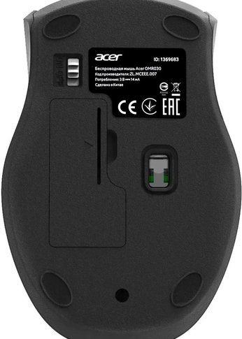 Мышь Acer OMR030 черный оптическая (1600dpi) беспроводная USB (3but)