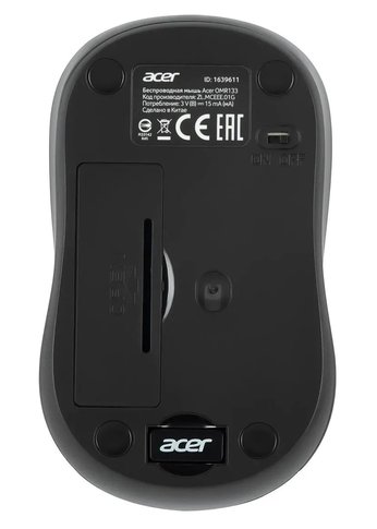 Мышь Acer OMR133 черный оптическая (1000dpi) беспроводная USB для ноутбука (2but)