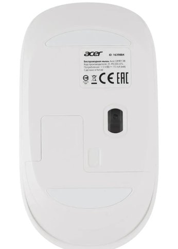 Мышь Acer OMR138 белый оптическая (1600dpi) беспроводная USB (3but)