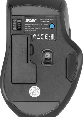 Мышь Acer OMR170 черный оптическая (1600dpi) беспроводная BT/Radio USB (5but)