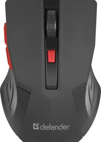 Мышь Defender Accura MM-275 черный/красный оптическая (800-1600dpi) беспроводная (52276)