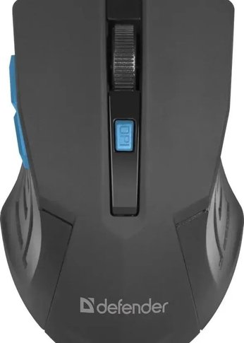 Мышь Defender Accura MM-275 черный/синий оптическая (800-1600dpi) беспроводная (52275)