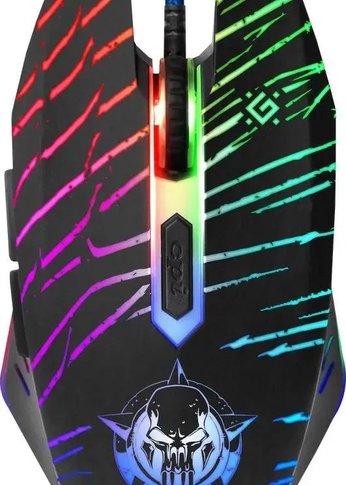 Мышь Defender Dark Agent GM-590L черный оптическая (1200-12800dpi) проводная (52590)
