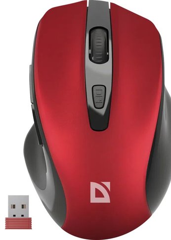 Мышь Defender Prime MB-053 красный оптическая (800-1600dpi) беспроводная (52052)