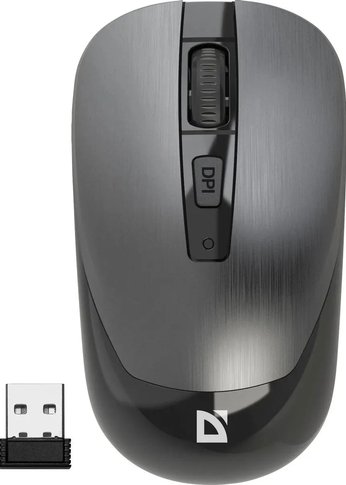 Мышь Defender Wave MM-995 серый оптическая (800-1600dpi) беспроводная (52993)