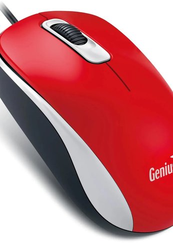 Мышь Genius DX-110 красный проводная оптическая (1000dpi)  (31010009403)