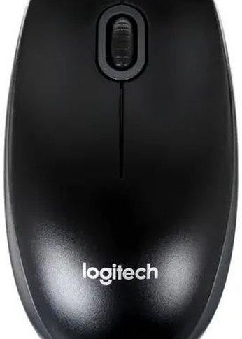 Мышь Logitech B100 Black черная, оптическая 800dpi, USB, 1.8м, {10}, (041271)