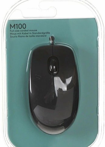 Мышь Logitech M100 черный оптическая (1000dpi) USB (2but)